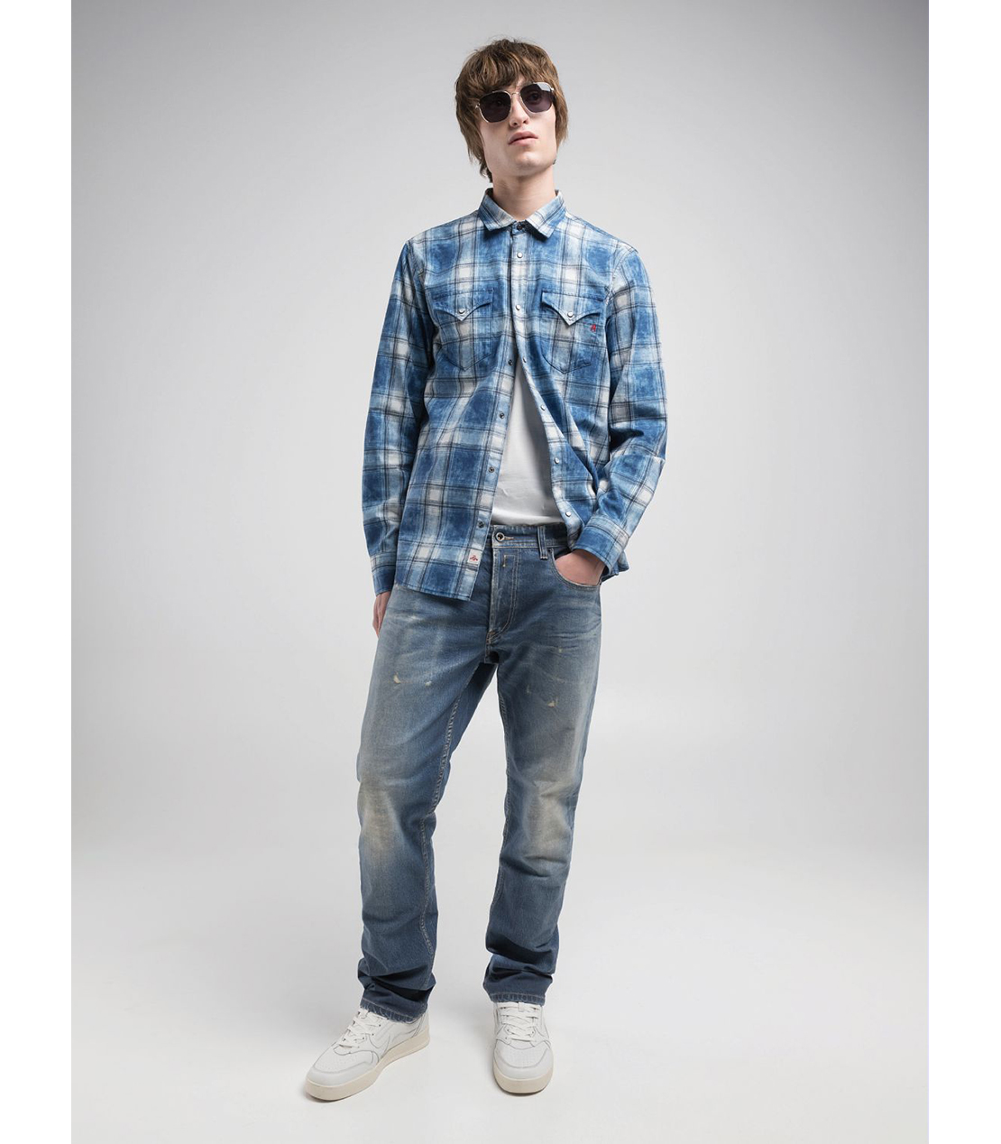 ストレートフィットGROVER 10.5oz AIプリントストレッチデニム